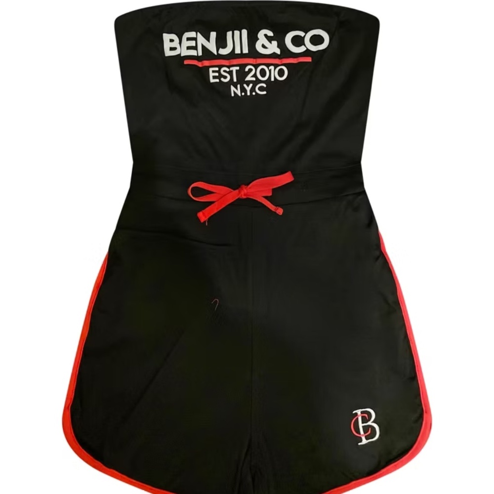 Benjii & CO Signature Red Line Romper - Black